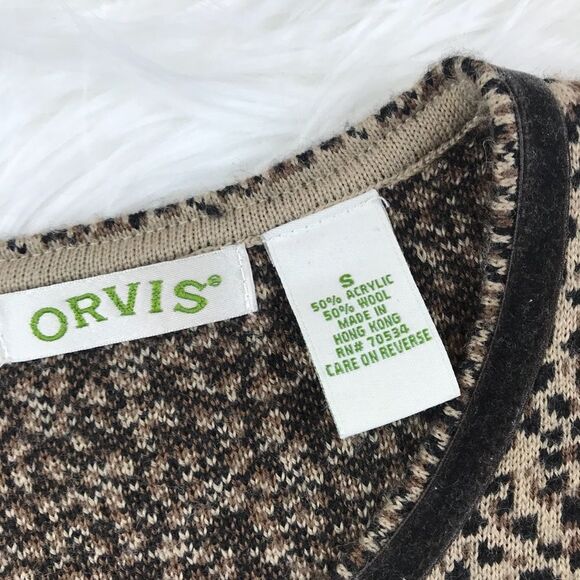 Orvis wool animal printed cardigan sweater button down - Picture 4 of 5
